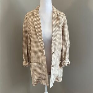 Madewell Tan Checkered Blazer